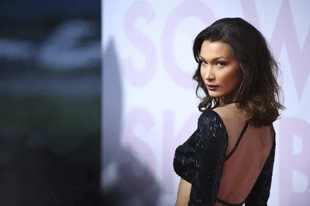 Model Bella Hadid poses for photographers upon arrival at the Fashion For Relief 2018 event during the 71st international film festival, Cannes, southern France, Sunday, May 13, 2018. (Photo by Arthur Mola/Invision/AP Photo)