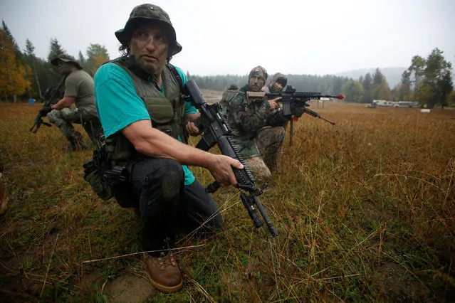 Members of the Oath Keepers and general public participate in a tactical training session in northern Idaho, U.S. October 1, 2016. (Photo by Jim Urquhart/Reuters)