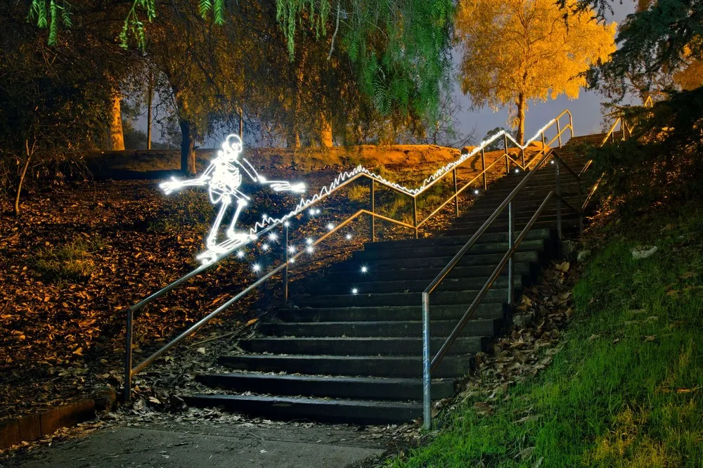 Skateboarding Light Skeletons