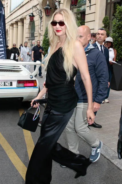 American model and television personality Gigi Hadid is seen leaving her hotel in Paris on June 29, 2023. (Photo by Spread Pictures/The Mega Agency)
