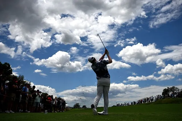 Robert MacIntyre of Scotland plays a shot from the 9th tee during Round 1 of the Australian Open 2023 at the Lakes Golf Club in Sydney, Australia, 30 November 2023. (Photo by Dan Himbrechts/EPA)