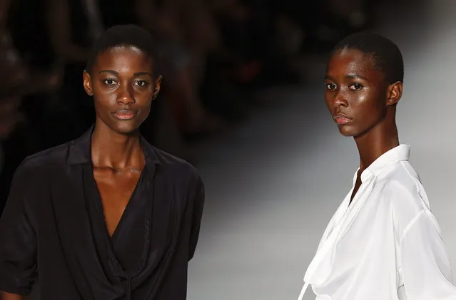 Models wear creations from Uma Raquel Davidowicz Summer collection during the Sao Paulo Fashion Week in Sao Paulo, Brazil, Monday, April 13, 2015. (Photo by Andre Penner/AP Photo)