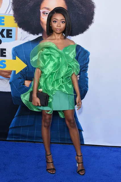 Skai Jackson attends The Premiere Of Universal Pictures “Little” at Regency Village Theatre on April 08, 2019 in Westwood, California. (Photo by Presley Ann/Getty Images)
