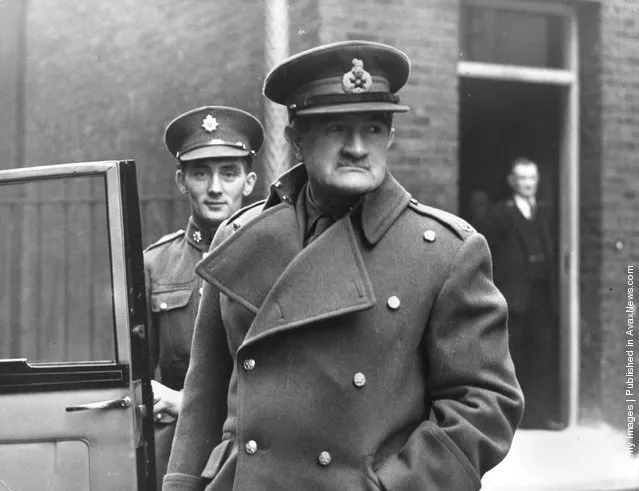 1950: Field Marshal William Slim leaving No 10 Downing Street, London, after a meeting