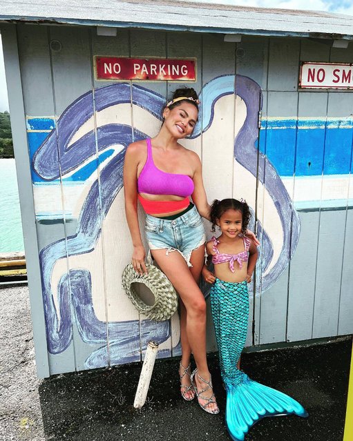 American model and television personality Chrissy Teigen says she “caught a mermaid toons” of her daughter Luna in the first decade of April 2022. (Photo by chrissyteigen/Instagra)