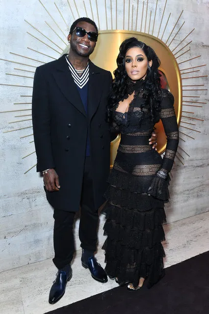 Gucci Mane (L) and Keyshia Ka'Oir attend the Warner Music Group Pre-Grammy Party in association with V Magazine on January 25, 2018 in New York City. (Photo by Jared Siskin/Getty Images for Warner Music Group)