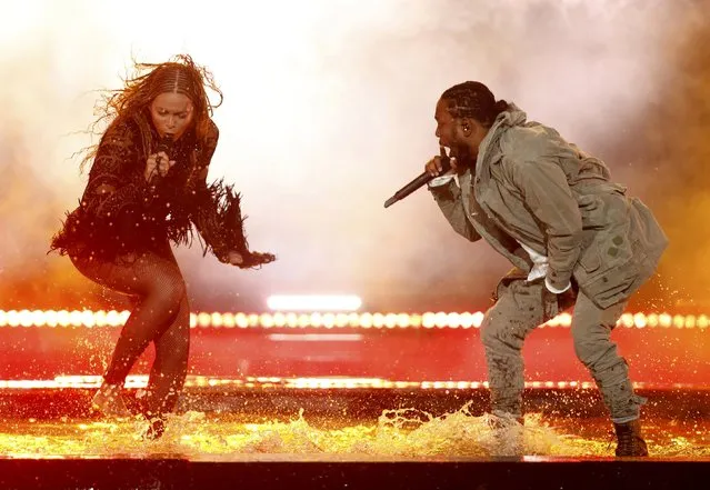 Kendrick Lamar performs “Freedom” with Beyonce (L) at the 2016 BET Awards in Los Angeles, California, U.S., June 26, 2016. (Photo by Danny Moloshok/Reuters)