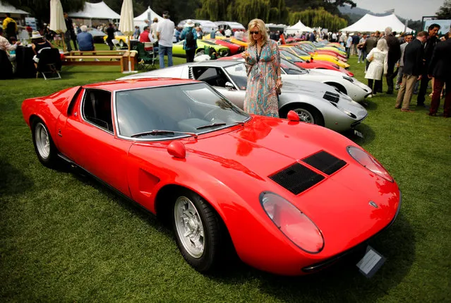 A 1971 Lamborghini Miura P400 S is displayed during The Quail, A Motorsports Gathering, in Carmel, California, U.S. August 19, 2016. (Photo by Michael Fiala/Reuters/Courtesy of The Revs Institute)