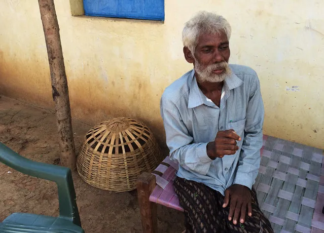 Rescued bonded labourer Srikrushna Rajhansiya recalls his days in bondage outside his home in Sargul village in the eastern Indian state of Odisha, August 31, 2016. (Photo by Anuradha Nagaraj/Reuters)