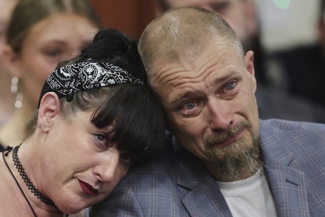 Benjamin Mogen, father of Madison Mogen, cries at the sentencing hearing of Bryan Kohberger at the Ada County Courthouse, Wednesday, July 23, 2025, in Boise, Idaho, for fatally stabbing four University of Idaho students nearly three years ago. (Photo by Kyle Green/AP Photo)