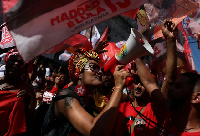 Supporters of Brazil's Workers' Party presidential candidate Fernando Haddad attend a rally in Duque de Caxias near Rio de Janeiro, Brazil October 2, 2018. (Photo by Pilar Olivares/Reuters)