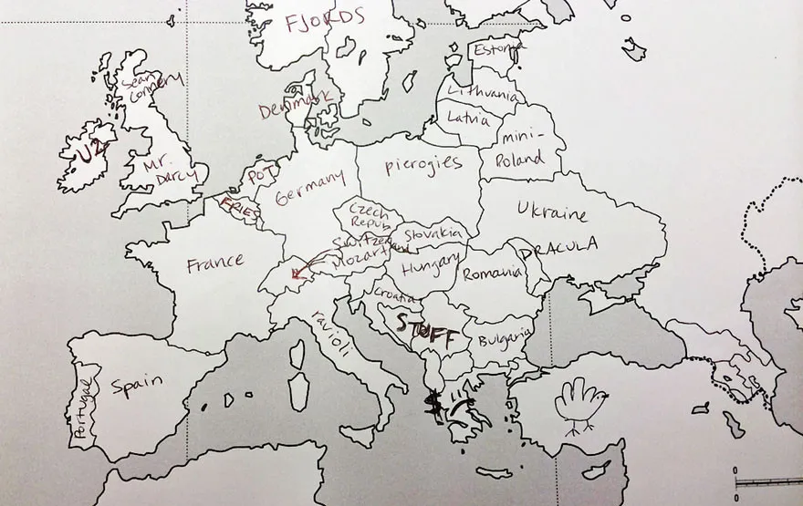 Americans Try to Place European Countries on a Map Part 1