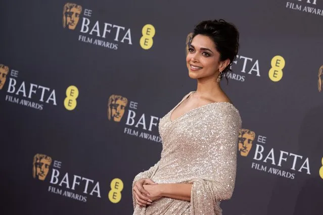 Indian actress Deepika Padukone attends the 2024 EE BAFTA Film Awards at The Royal Festival Hall on February 18, 2024 in London, England. (Photo by Jeff Spicer/Getty Images)