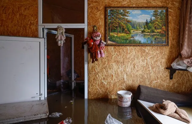 A view of room in a flooded house in Orenburg, Russia, on April 12, 2024. (Photo by Maxim Shemetov/Reuters)