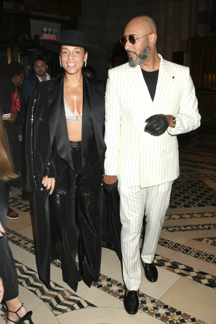 American singer Alicia Keys and her husband, Swizz Beatz, make a fashionable duo at the Gordon Parks Foundation Annual Gala held at Cipriani 42nd Street in New York, NY on May 21, 2024. (Photo by Splash News and Pictures)
