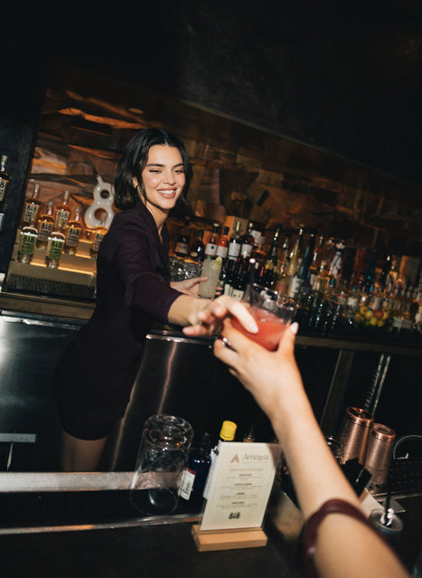 American model Kendall Jenner celebrates the grand opening of Amaya Modern Mexican inside The Cosmopolitan of Las Vegas with her 818 Tequila cocktails on Friday, January 31, 2024. (Photo by Sophie Sahara/The Mega Agency)