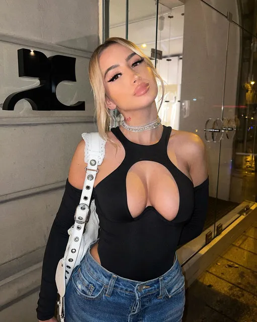 TikTok influencer Polska Babinks has slammed a Paris restaurant owner for allegedly refusing her entry because of her ample cleavage. Polska, who has nearly 700,000 followers, posted a video of her confronting the Parisian eatery boss on November 1, 2022 that has gone viral with 3.3 million views. It has sparked a huge debate in France. (Photo by Jam Press)