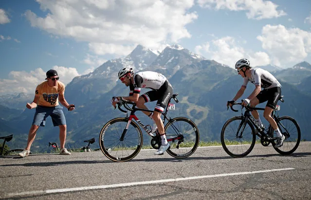 Team Sunweb rider Tom Dumoulin of the Netherlands and Team Sky rider Geraint Thomas of Britain in action on the final climb during stage 11 on July 18, 2018. (Photo by Benoit Tessier/Reuters)