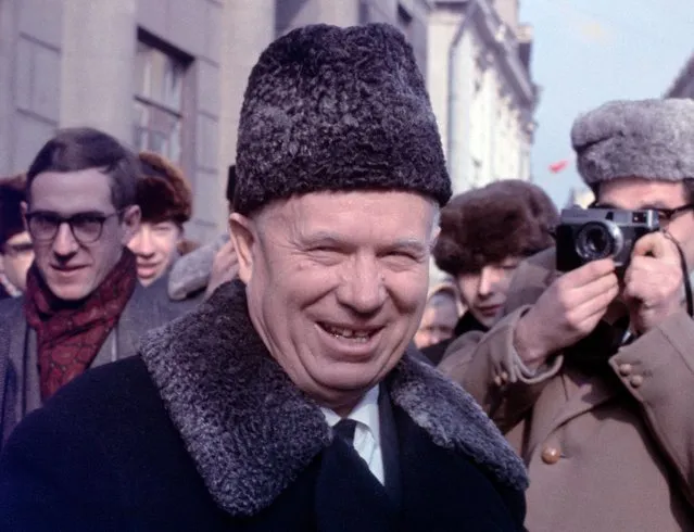 Nikita Khrushchev, former president of the Soviet Union, in a Moscow street on 24th March 1965. (Photo by Ray Bellisario/Popperfoto/Getty Images)