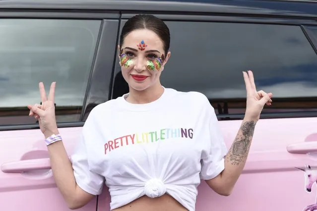 Views from the 2018 Manchester Pride Parade in Manchester, United Kingdom on August 25, 2018. Pictured: Tulisa. (Photo by Backgrid UK)