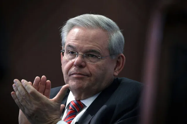 WASHINGTON, DC - MARCH 09:  U.S. Sen. Robert Menendez (D-NJ) listens during forum on "America's Strategic Dilemma: A Revisionist Russia in a Complex World" at Center for Strategic and International Studies (CSIS) March 9, 2015 in Washington, DC. It has been reported that the U.S. Justice Department was planning to file corruption charges against Sen. Menendez, possibly in weeks.  (Photo by Alex Wong/Getty Images)