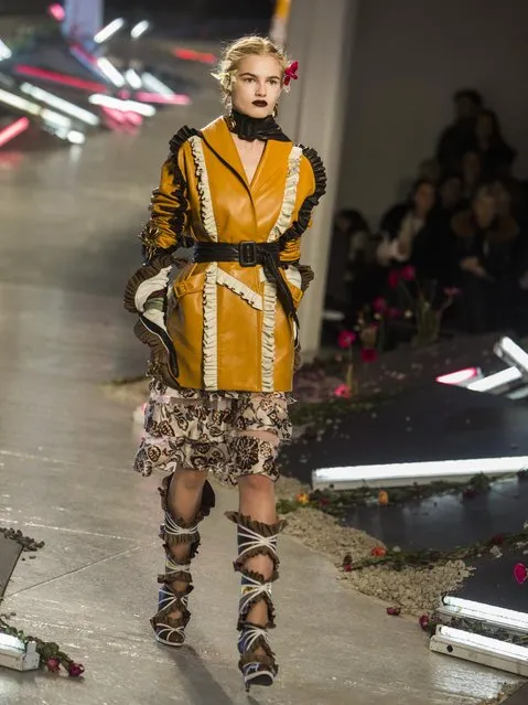 Fashion from the Rodarte Fall-Winter 2016 collection is modeled during Fashion Week on Tuesday, February 16, 2016, in New York. (Photo by Andres Kudacki/AP Photo)