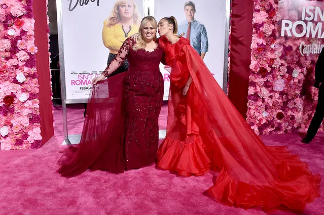 Rebel Wilson and Miley Cyrus attend the premiere of Warner Bros. Pictures' “Isn't It Romantic” at The Theatre at Ace Hotel on February 11, 2019 in Los Angeles, California. (Photo by Axelle/Bauer-Griffin/FilmMagic)