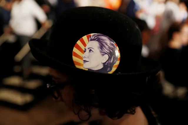 A supporter wears a pin of Democratic U.S. presidential candidate Hillary Clinton during a campaign event in San Jose, California, U.S. May 26, 2016. (Photo by Stephen Lam/Reuters)