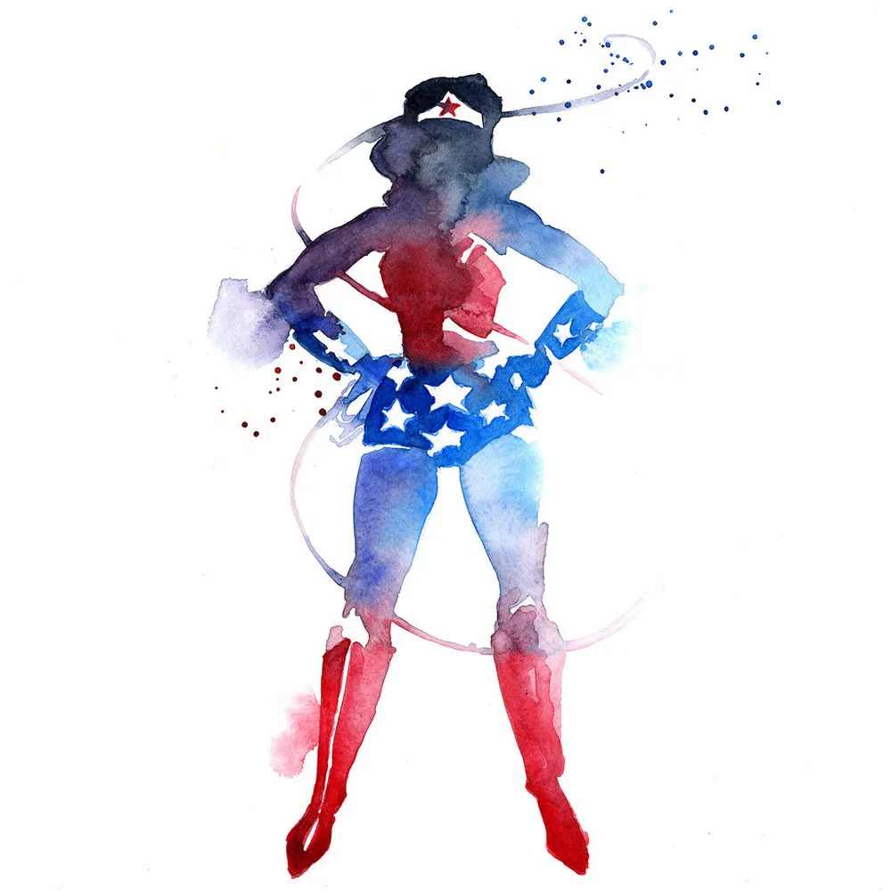 Watercolor Superheroes by Blule
