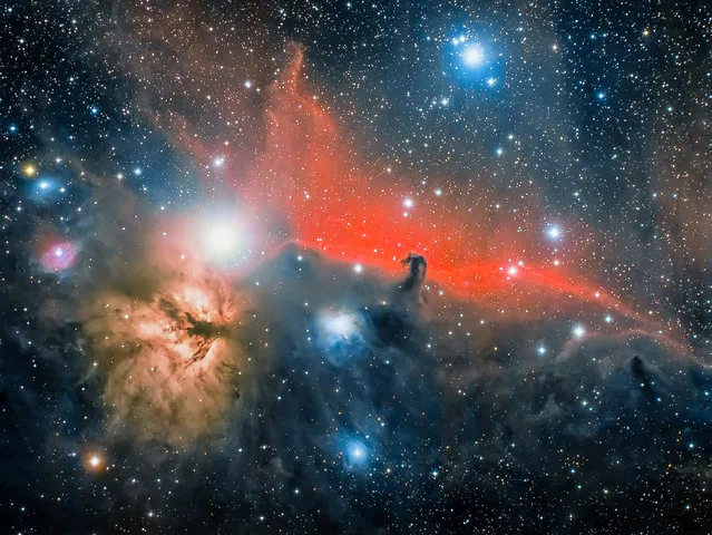 The Horsehead Nebula, La Jonquera, Spain. Situated in the constellation of Orion approximately 1,500 light years from Earth is the Horsehead nebula or Barnard 33. The appearance of its swirling cloud of dust and gases resemble a horse’s head, making it a popular target for astrophotographers and one of the most recognisable nebulas. (Photo by José Jiménez Priego/National Maritime Museum)