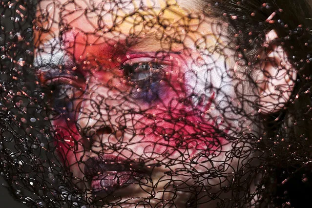 A model presents a creation by Portuguese designer Valentim Quaresma during the Lisbon Fashion Week, in Lisbon, Portugal, 10 October 2015. The Moda Lisboa runs from 09 to 11 October. (Photo by Miguel A. Lopes/EPA)