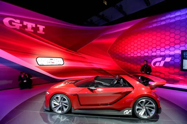 Volkswagen introduces the the GTI concept car during the Los Angeles Auto Show on Wednesday, November 19, 2014, in Los Angeles. The annual event is open to the public beginning November 21. (Photo by Chris Carlson/AP Photo)