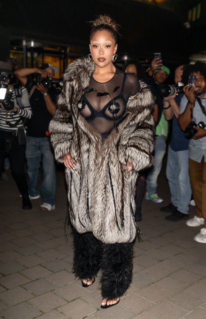 American socialite Jordyn Woods is seen arriving at Luar fashion show during New York Fashion Week on September 15, 2025 in New York City. (Photo by Gilbert Carrasquillo/GC Images)
