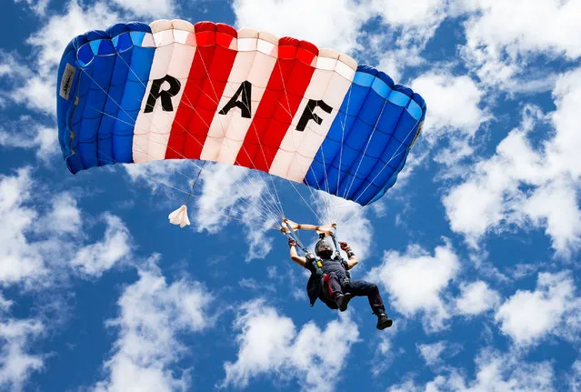 Other entries. Members of the RAF Falcons parachute display team take part in Exercise Falcon Stack at Lake Elsinore in California. This image was one of 900 submitted to this year’s competition. (Photo by SAC Connor Tierney/2020 RAF Photo Competition)