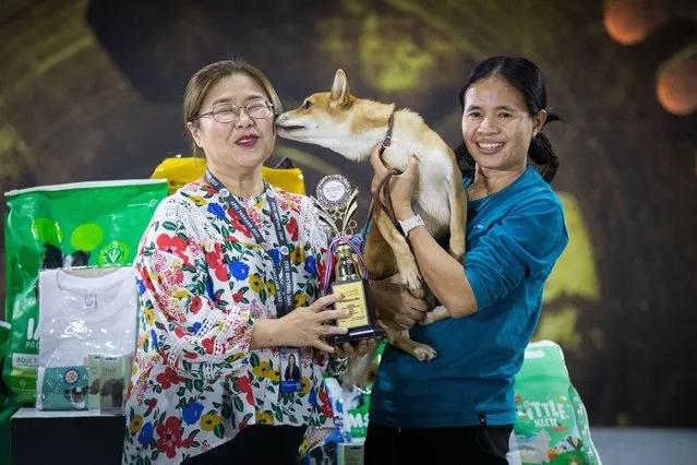 Suradej wins first prize in the experienced category during a skateboarding competition during Pet Expo Thailand on May 07, 2023 in Bangkok, Thailand. (Photo by Lauren DeCicca/Getty Images)