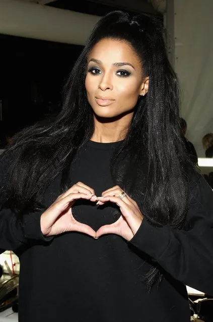 Ciara poses backstage at the Go Red For Women Red Dress Collection 2015 presented by Macy's fashion show during Mercedes-Benz Fashion Week Fall 2015 at The Theatre at Lincoln Center on February 12, 2015 in New York City. (Photo by Astrid Stawiarz/Getty Images for Go Red)