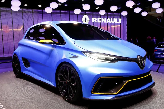 A Renault Zoe E-Sport concept car is seen during the 87th International Motor Show at Palexpo in Geneva, Switzerland March 8, 2017. (Photo by Arnd Wiegmann/Reuters)
