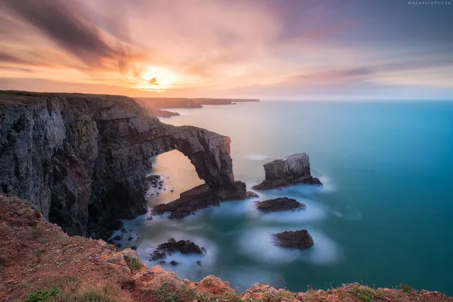 The impressive gallery shows beautiful landscapes that might appear to be from more exotic climes, but they were all taken on British soil. Alessio Putzu, 31, a professional landscape photographer from London, snapped the amazing shots during his trips to Devon and Cornwall, England; Pembrokeshire, Wales; and the Isle of Skye, Scotland. Alessio said: “My main goal is to know the best of every location, how it works with the low or high tide, in summer or winter, with rough sea or calm sea, so I can transfer my knowledge to my customers and make them see the beauty of these places. As I work two jobs, it frees my mind and helps me to relax being in the coast, and as some doctors are doing, prescribing a walk in nature is the most effective antidepressant pill out there”. Here: Green Bridge of Wales, Wales. (Photo by Alessio Putzu/Caters News Agency)