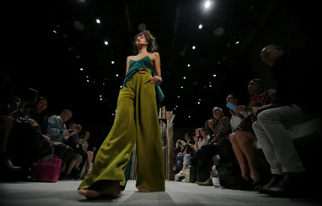 A model for Yousef Akbar participates in a runway show at Fashion Week Australia in Sydney on May 17, 2017. (Photo by Steven Saphore/Reuters)