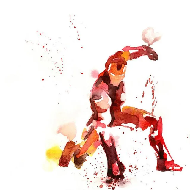 Watercolor Superheroes By Blule