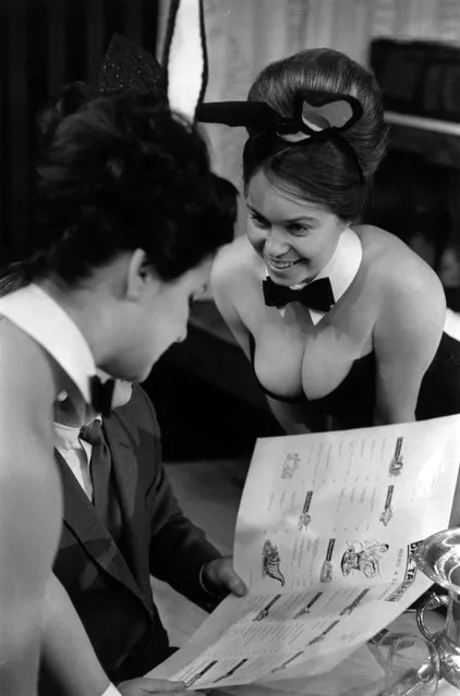 Bunny Girls taking an order in a club restaurant in London, 11th February 1963. (Photo by Victor Blackman/Express/Getty Images)