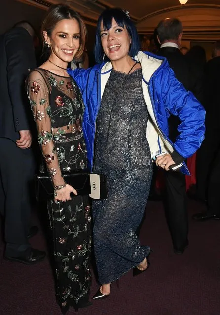 Cheryl Fernandez-Versini (L) and Lily Allen attend the British Fashion Awards in partnership with Swarovski at the London Coliseum on November 23, 2015 in London, England. (Photo by David M. Benett/Dave Benett/Getty Images)