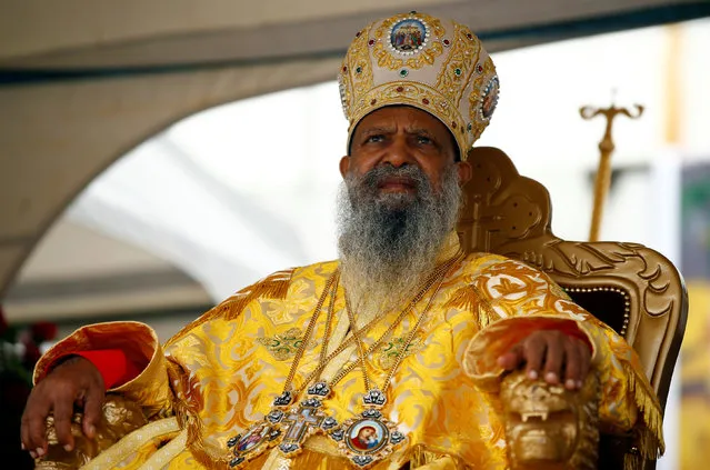 Abune Mathias, Patriarch of Ethiopian Orthodox Church attends the Meskel Festival to commemorate the discovery of the true cross on which Jesus Christ was crucified on, at the Meskel Square in Ethiopia's capital Addis Ababa, September 26, 2016. (Photo by Tiksa Negeri/Reuters)