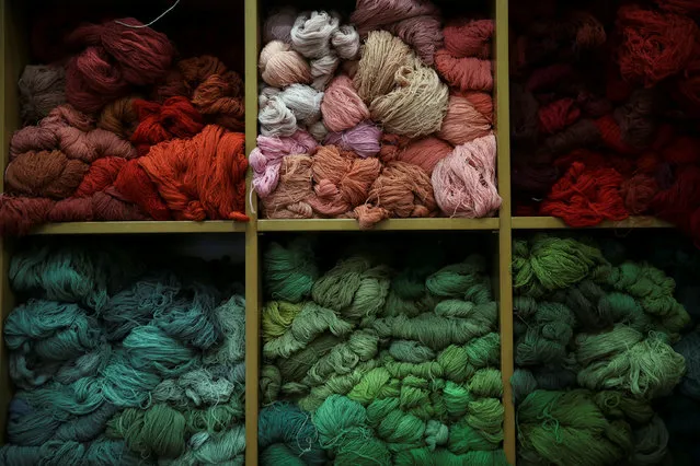 Skeins are stocked at the Royal Tapestry Factory in Madrid, Spain, October 7, 2016. Picture taken October 7, 2016. (Photo by Susana Vera/Reuters)