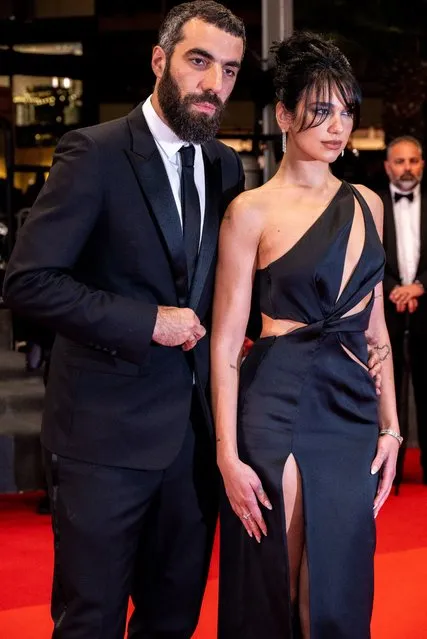 French director Romain Gavras (L) and British singer and model Dua Lipa arrive for the screening of the film “Omar la Fraise” (The King of Algiers) during the 76th edition of the Cannes Film Festival in Cannes, southern France, on May 20, 2023. (Photo by Abd Rabbo Ammar/ABACA/Rex Features/Shutterstock)
