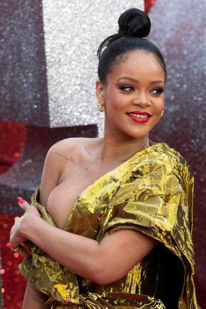 Barbadian singer and actress Rihanna attends the European Premiere of “Oceans 8” in Leicester Square, central London, Britain, 13 June 2018. The film opens in British cinemas on 18 June 2018. (Photo by Will Oliver/EPA/EFE)