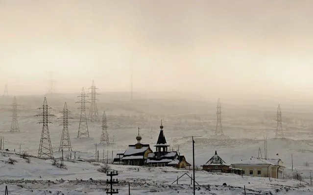 A view shows a church in the town of Nikel in Murmansk Region, Russia on February 26, 2021. (Photo by Evgenia Novozhenina/Reuters)