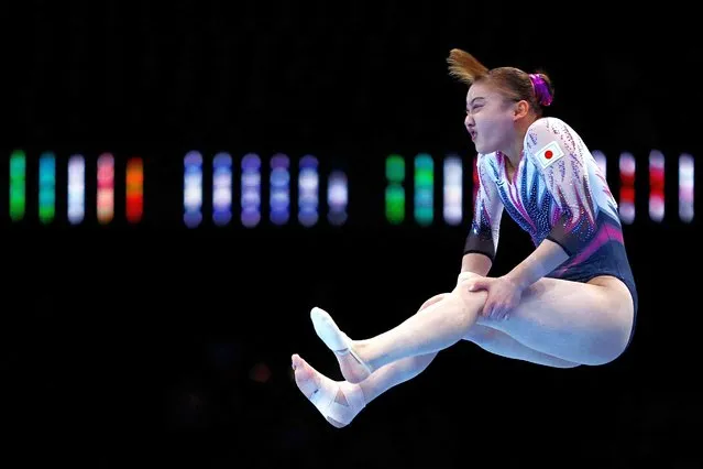 Japan's Shoko Miyata competes in the Women's Team Final during the 52nd FIG Artistic Gymnastics World Championships, in Antwerp, northern Belgium, on October 4, 2023. (Photo by Kenzo Tribouillard/AFP Photo)