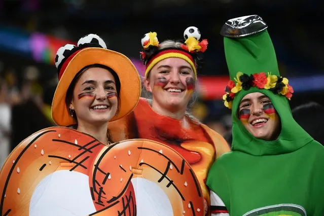 Supporters of Germany are seen prior to the Australia and New Zealand 2023 Women's World Cup Group H football match between Germany and Colombia at Sydney Football Stadium in Sydney on July 30, 2023. (Photo by Franck Fife/AFP Photo)