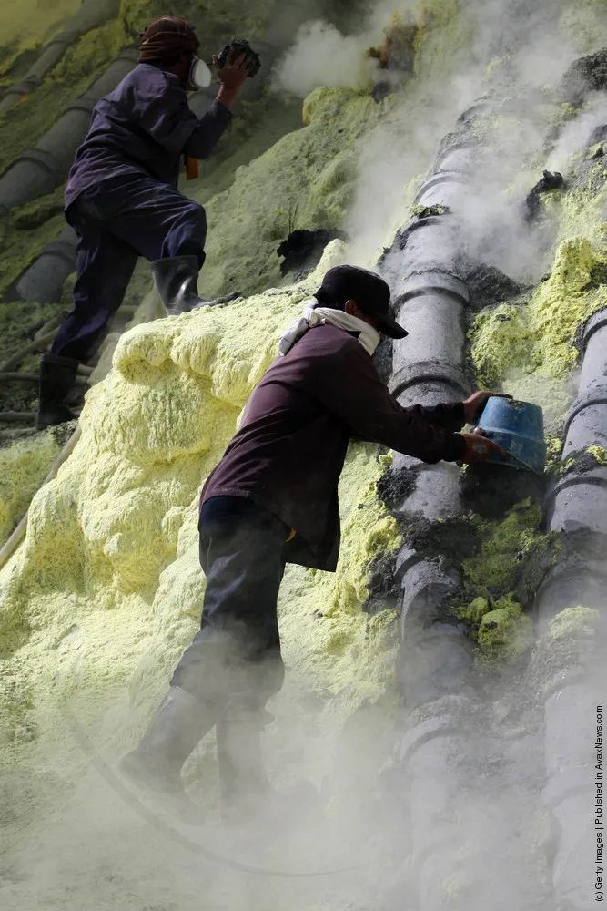 Sulphur Mining At Indonesia's Ijen Crater